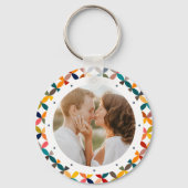 Aangepaste foto Modern kleurrijk persoonlijk Sleutelhanger (Voorkant)