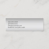 Aangepaste foto Modern Silver Mini Visitekaartje (Achterkant)