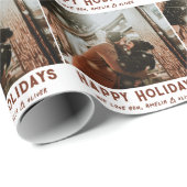 Aangepaste foto Modern Typografie Kerstmis Cadeaupapier (Rol Hoek)