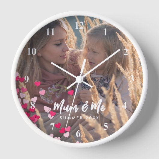 Aangepaste foto Modern Writing Scattered Pink Hear (Voorkant)