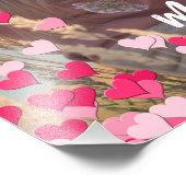 Aangepaste foto Modern Writing Scattered Pink Hear Afdruk (Hoek)