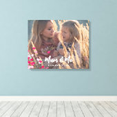 Aangepaste foto Modern Writing Scattered Pink Hear Canvas Afdruk (Insitu (Houten vloer))