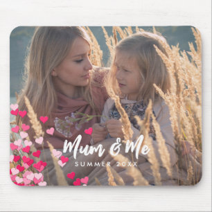 Aangepaste foto Modern Writing Scattered Pink Hear Muismat