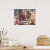 Aangepaste foto Modern Writing Scattered Pink Hear Poster (Keuken)