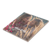 Aangepaste foto Modern Writing Scattered Pink Hear Tegeltje (Zijkant)