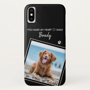 Aangepaste foto Moderne Black Pet Dog iPhone X Hoesje