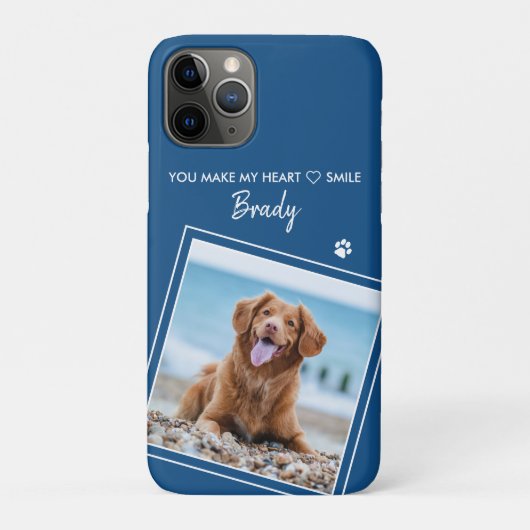 Aangepaste foto moderne blauwe hond Case-Mate iPhone case (Achterkant)
