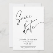 Aangepaste foto Moderne Eenvoudige legante scriptb Save The Date (Voorkant)
