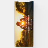 Aangepaste foto Moderne elegante bruiloft Spandoek (Verticaal)