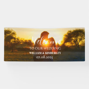 Aangepaste foto Moderne elegante bruiloft Spandoek