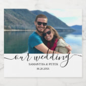 Aangepaste foto Moderne ontspannen bruiloft Bier Etiket (Enkel label)