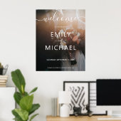 Aangepaste foto moderne trouw-welkomstposter poster (Thuiskantoor)