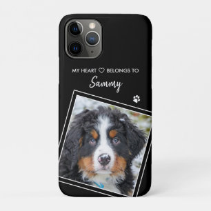 Aangepaste foto moderne zwarte dog iPhone 11 pro hoesje
