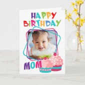 Aangepaste foto moeder verjaardag kaart (Gele Bloem)