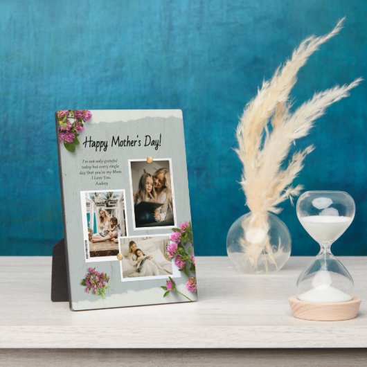 Aangepaste foto Moederdag hou van je mam Fotoplaat (Zijkant)