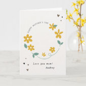 Aangepaste foto Moederdag hou van je mam Kaart (Gele Bloem)