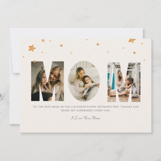 Aangepaste foto Moederdag hou van je mam Kaart (Voorkant)