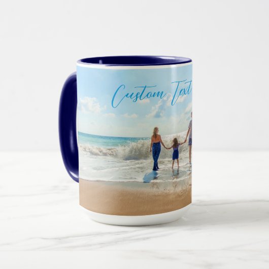 Aangepaste foto-Mok met uw foto's en tekstnaam Mok (Voorkant links)