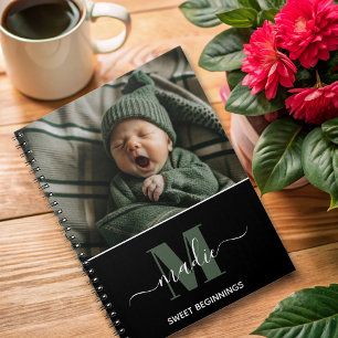Aangepaste foto monogram baby notitieboek
