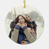 Aangepaste foto & Monogram gepersonaliseerd Orname Keramisch Ornament (Voorkant)