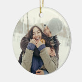 Aangepaste foto & Monogram gepersonaliseerd Orname Keramisch Ornament (Links)