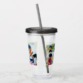 Aangepaste foto-monogram Initiaal Letter op maat Acryl Drinkbeker (Links)
