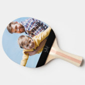 Aangepaste foto-monogram Naam Modern Sportpap Tafeltennisbatje (Zijkant)