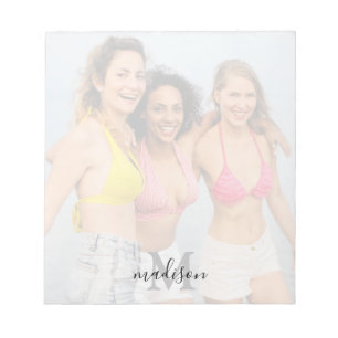 Aangepaste foto Monogram naam Notitieblok