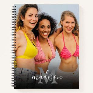 Aangepaste foto Monogram naam Notitieboek
