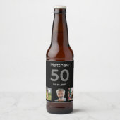 Aangepaste foto-monogram op feestdag bier etiket (Voorkant)