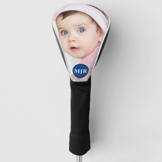 Aangepaste foto | Monogram op maat Golfheadcover (Voorkant)