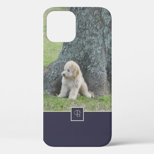 Aangepaste foto Monogram Stijlvol Initiaal Chique  Case-Mate iPhone Case (Achterkant)