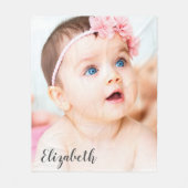 Aangepaste foto | Naam Baby Fleece Deken (Voorkant)