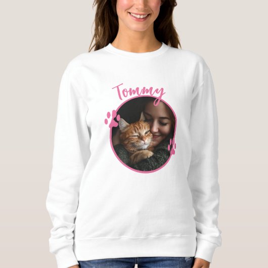 Aangepaste Foto & Naam Cat Lover Sweatshirt (Voorkant)