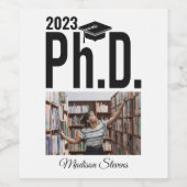 Aangepaste foto, naam en jaar doctoraat wijn etiket (Enkel label)