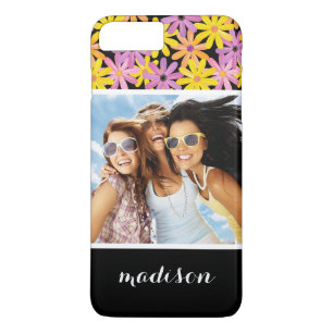 Aangepaste foto & naam Gerbera bloemenpatroon iPhone 8 Plus / 7 Plus Hoesje