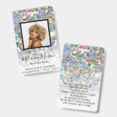 Aangepaste foto Naam Holographic Glitter Personeel Badge (Front & Back)