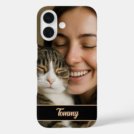 Aangepaste Foto & Naam iPhone Case voor Pet Lovers (Achterkant)