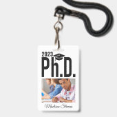 Aangepaste foto, naam & jaar Ph.D. Badge (Voorzijde met lanyard)