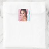 Aangepaste foto Naam Jaar Verjaardagsfeest Elke Le Vierkante Sticker (Tas)