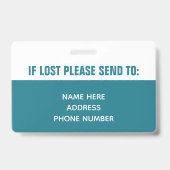 Aangepaste foto-naam logo streepjescode-ID voor we Badge (Back)