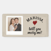 Aangepaste foto naam Wil je met me trouwen voorste Spandoek (Horizontaal)
