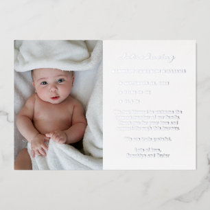Aangepaste foto Newborn Cute Simple Hallo Baby Bir Folie Uitnodiging