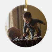 Aangepaste foto Nieuwe Opa 1 Kerstmis Keramisch Ornament (Voorkant)