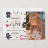 Aangepaste foto, ninja verjaardag kaart (Voorkant)