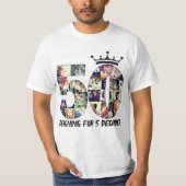 Aangepaste foto nummer collage 50 tekst kroon t-shirt (Voorkant)