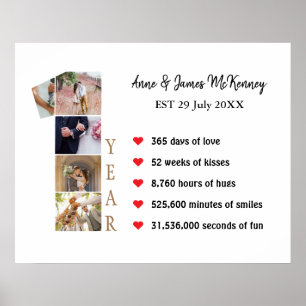 Aangepaste foto nummer Lijsten 1e jaar Jubileum Poster