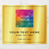 Aangepaste foto of bedrijfslogo hier nep goud bier etiket (Enkel label)