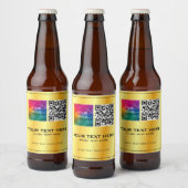 Aangepaste foto- of bedrijfslogo QR-code sjabloon Bier Etiket (Flessen)