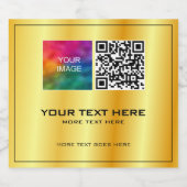 Aangepaste foto- of bedrijfslogo QR-codesjabloon Bier Etiket (Enkel label)